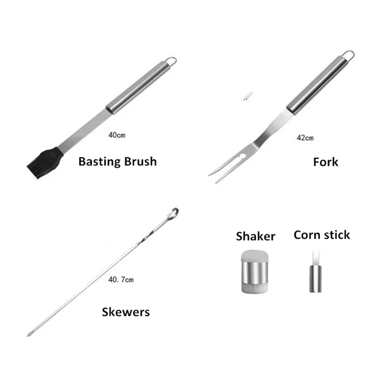 Открытый Кемпинг Многофункциональный 25 шт аксессуары для барбекю из нержавеющей стали гриль набор инструментов в тканым чехлом, изготавливаемый по заказу клиента в качестве памятного подарка