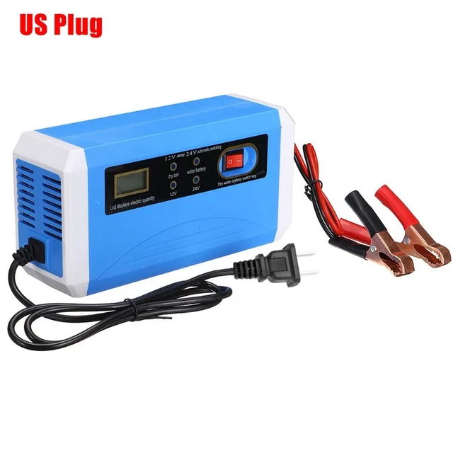 12v 24v Automatic Car Battery Charger AGM GEL WET fast charger 12V 10A 24V 5A Intelligent Pulse Repair lead acid battery charger