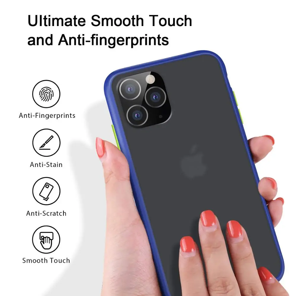 Shemax Agile Button Translucent Matte Case with Soft TPU Edges for Samsung A01, Shockproof Half Clear M31 Protection Phone Case