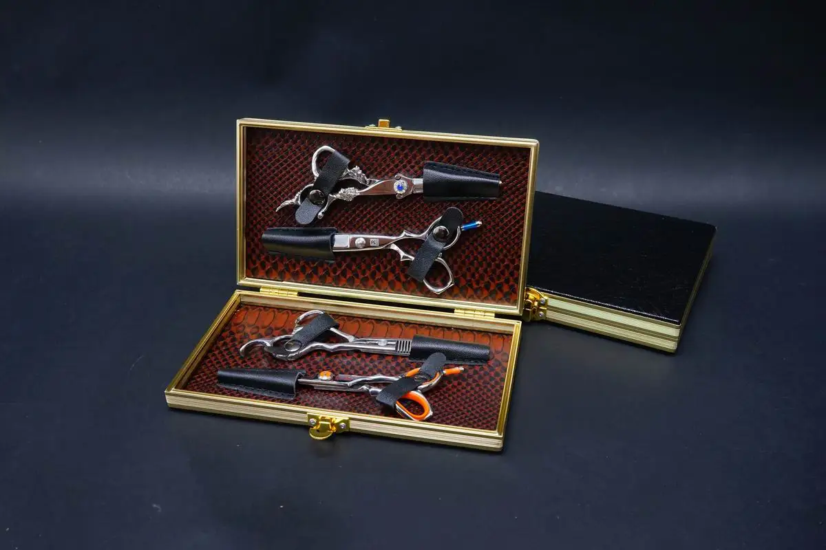 Alligator Print Croco Crocodile Pattern Genuine Real Leather barber tool case hairdresser hair tool box MC-16