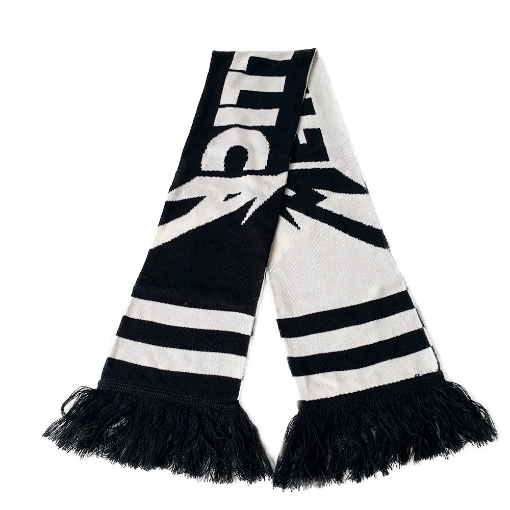 
Advertising With tassels Knitted Scarf Cheering Scarf Custom Soccer Scarf For football team 