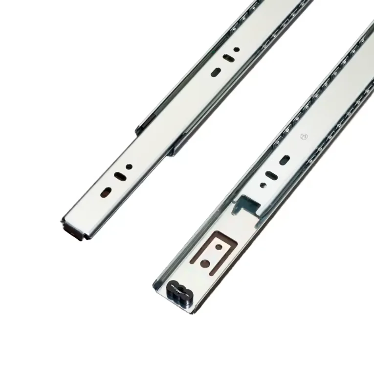 Wardrobe cabinet drawer sliding hardware 2 fold ball bearing drawer guide rails single extension telescopic channels side mount