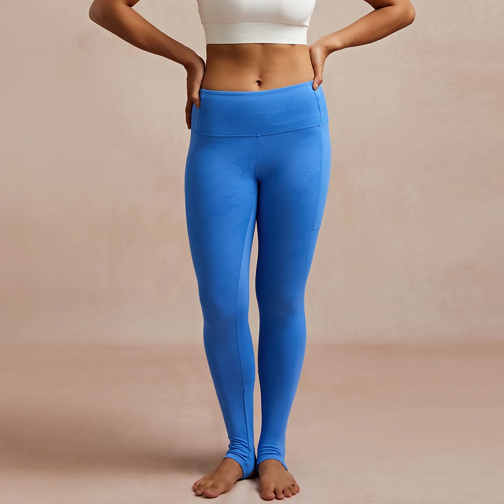 Luckpanther Breathable Women High Waist Step On Embossing Process Leggings Slim Bodybuilding Women Leggings With Pocket