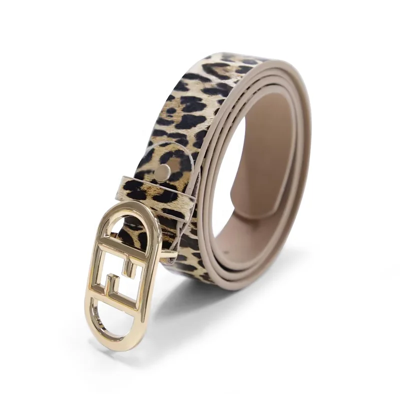 Fashion Design Gold Buckle Custom Logo Ladies Waist PU Leather Jeans Belts for Women