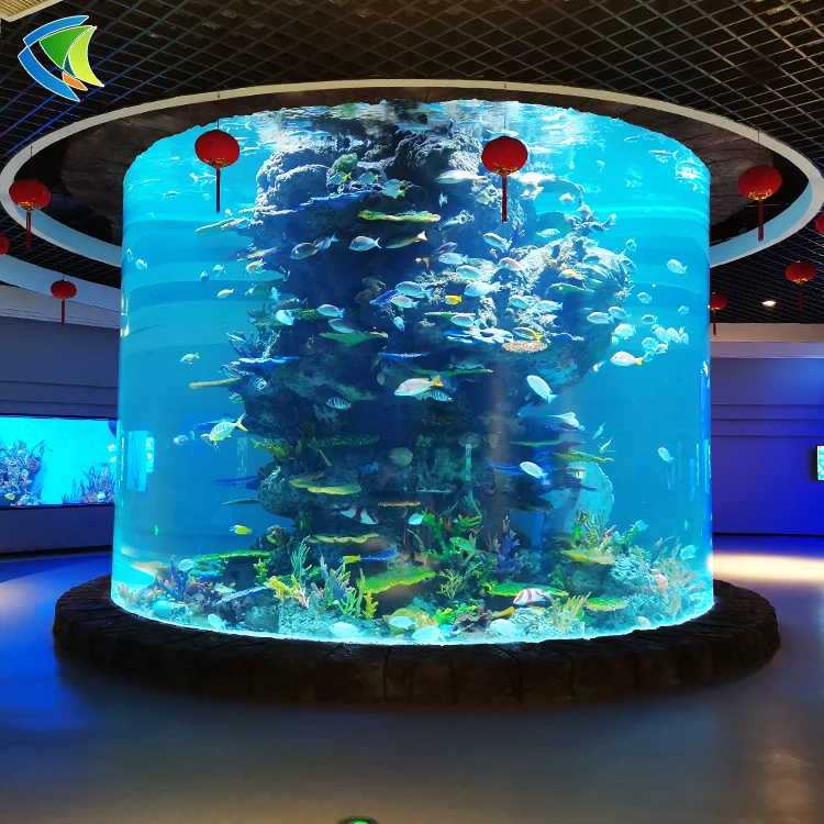 Hotel Decoration  Aquarium Acrylic Large  for 400 Gallon fish tank, fish tank farming Led low moq