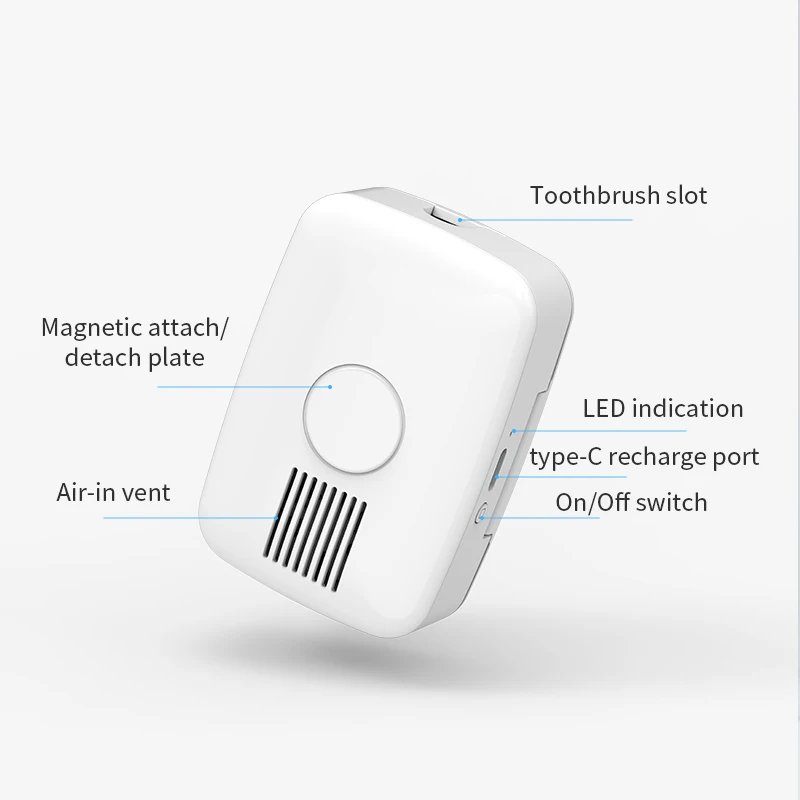 New technology heating drying system smart mini case light portable toothbrush uv