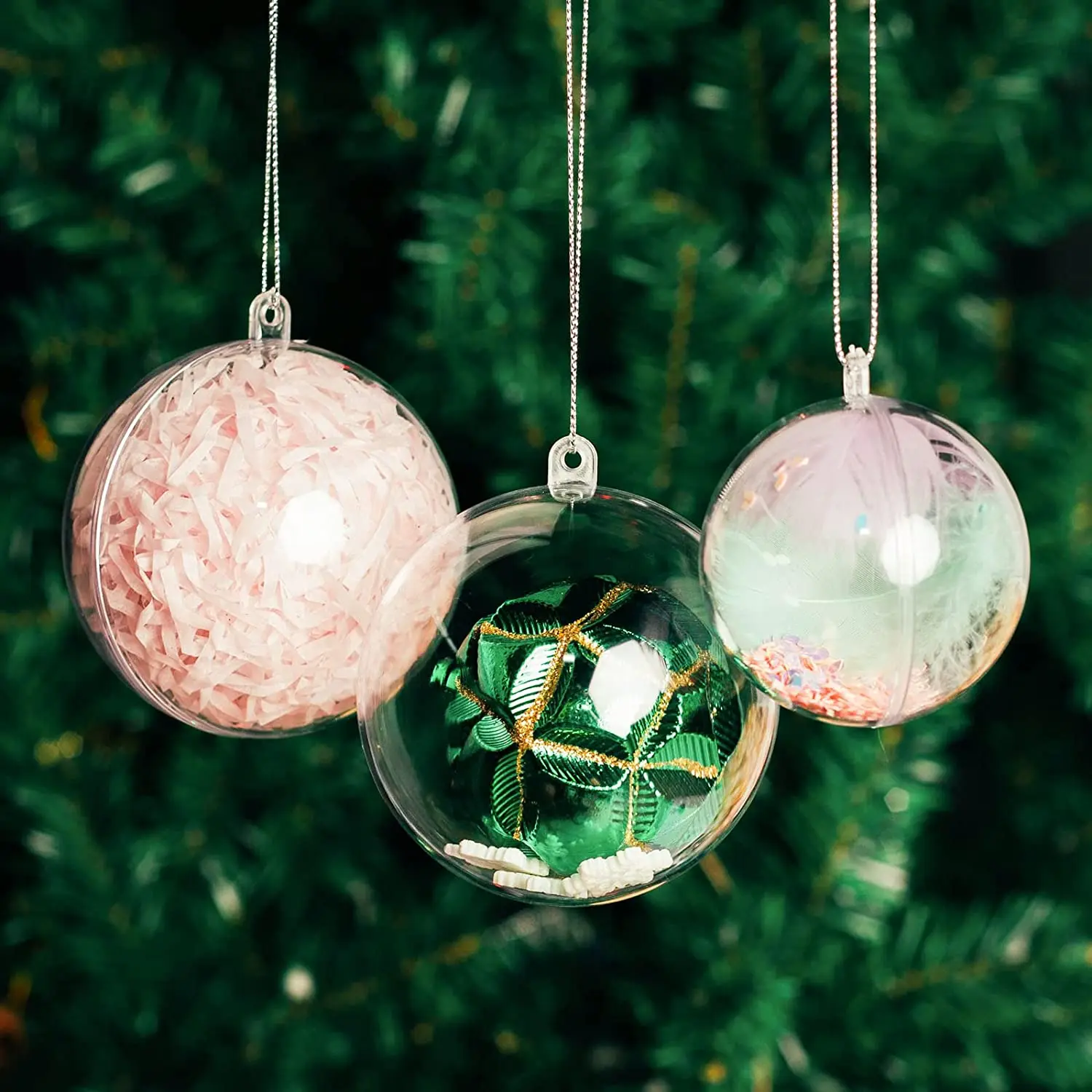 Home Ceiling Hanging Decoration Machine Make Open Half Large 4cm 5cm 6cm 8cm Plastic Balls