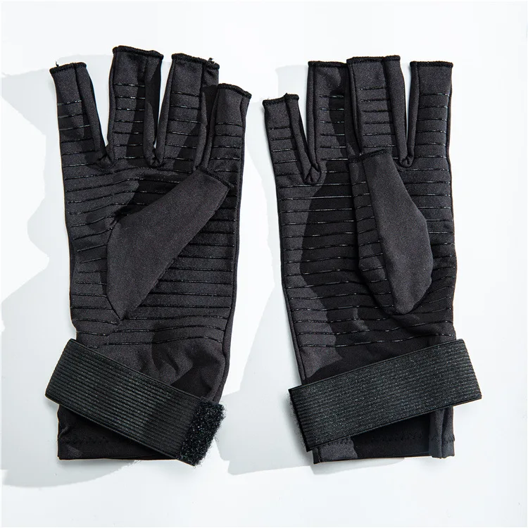 Daily nursing rehabilitation half - finger Therapeutic copper compression arthritis safety gloves