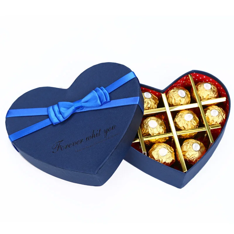 empty chocolate box  heart shape custom design gift boxes lid and base shape  christmas chocolate paper box