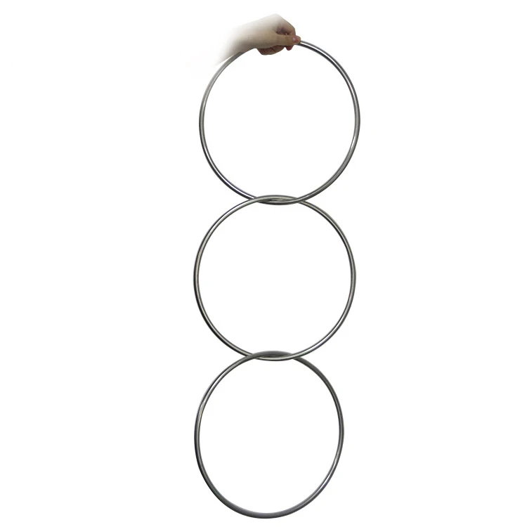 Professional Big Hollow Three Link Rings Magic Trick Oem Customized Classic Metal Magic Linked Connected Rings