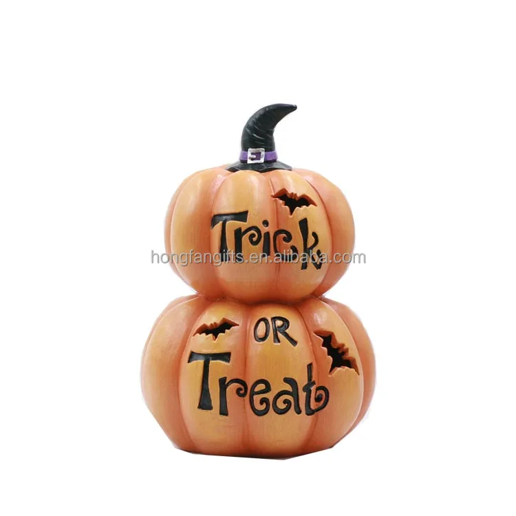 Wholesale Pumpkin Table Decorations Stacked Pumpkins Led Resin Small Pumpkin Lights Halloween