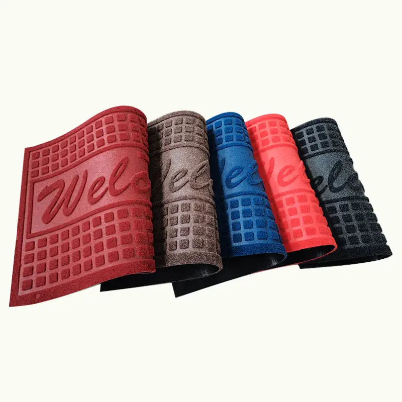 Custom design acrylic cheap polyester bath door mat indoor outdoor front entrance mats