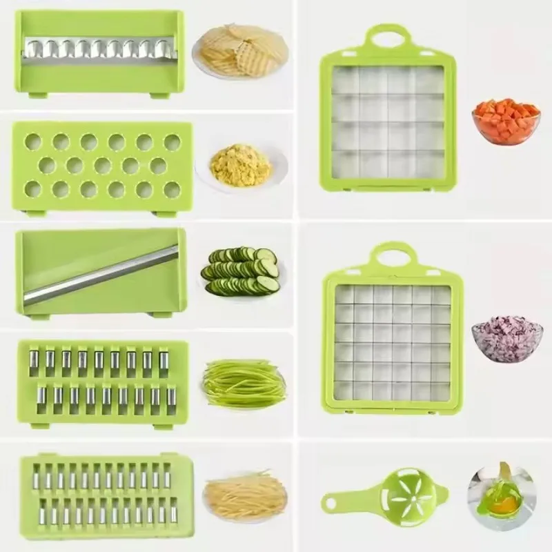 Modern Kitchen Chopper 16 in 1 Vegetable Chopper with Custom Logo Features Pressing & Dicing Sustainable