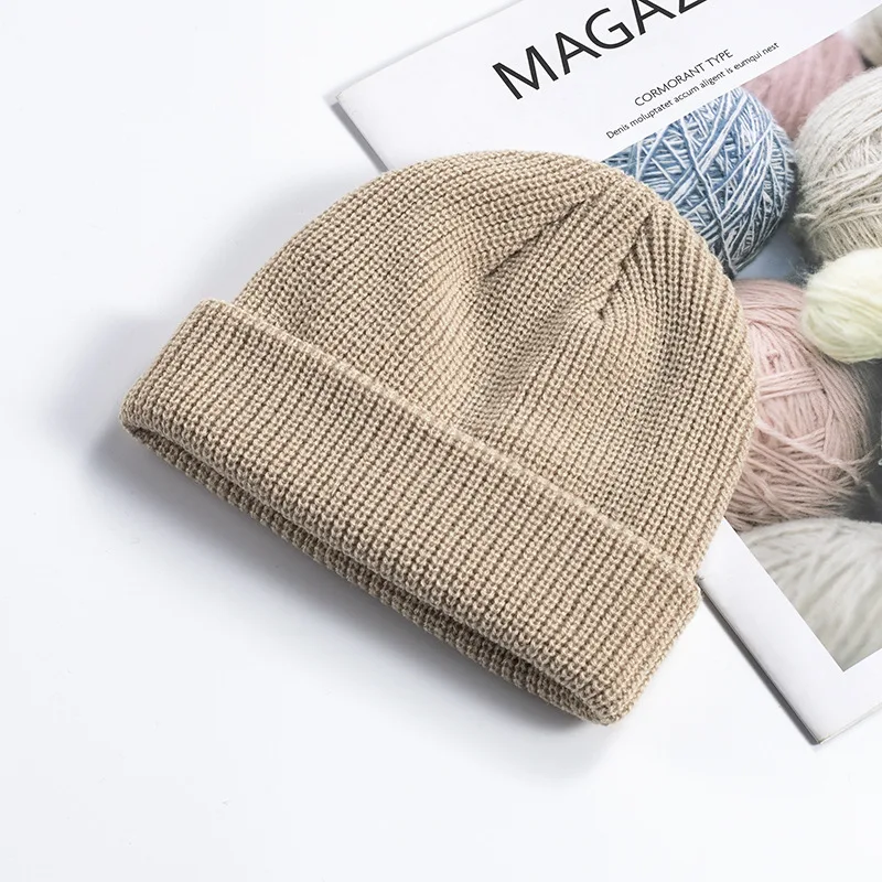 Fashion Hip Hop Beanie Knitted Hat Men Skullcap Women Winter Warm Brimless Baggy Melon Cap Cuff Docker Fisherman Beanies Hats