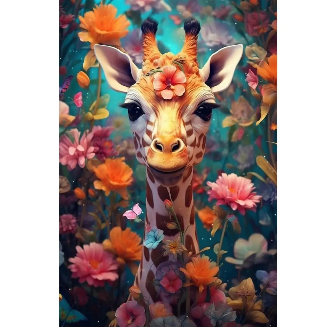 Giraffe diamond art kits round diamond full drill diamond arts painting kits for home wall decor