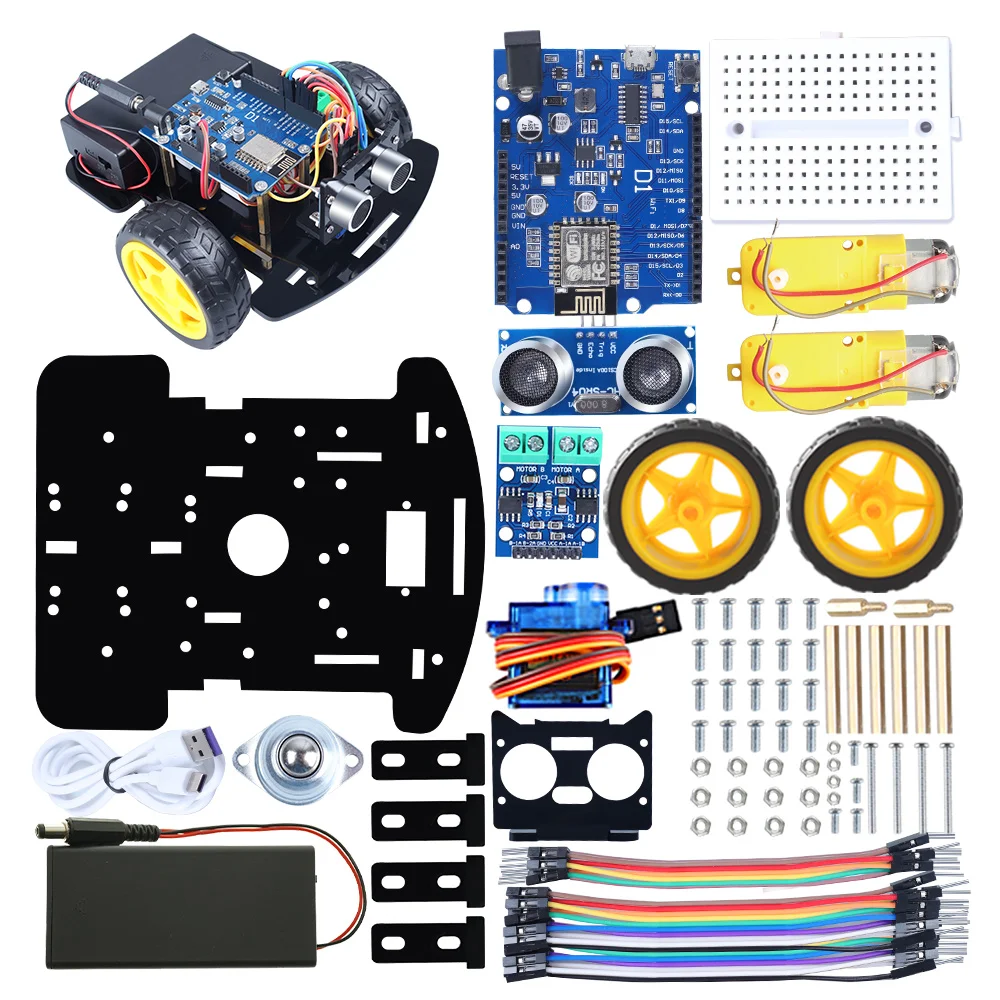 Factory Cost Effective 2WD Smart RC Robot Wireless Remote Control Car WIFI Smart Robot Car ESP8266 D1 Robot Kit