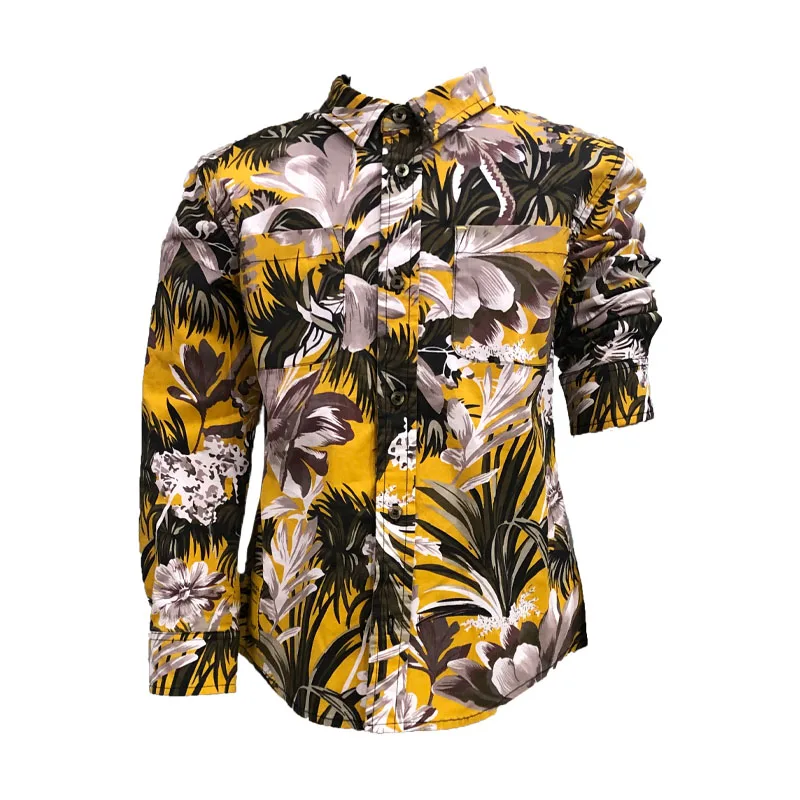 Лидер продаж, дышащая рубашка из вискозы, детская специальная детская блузка с цветочным принтом, свободная длинная рубашка для девочек