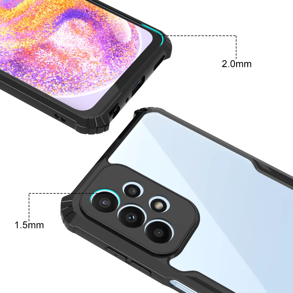 Wholesale fashion hard transparent Acrylic Shockproof Back Cover For Samsung Galaxy A13 A23 A33 A53 A73 case cover