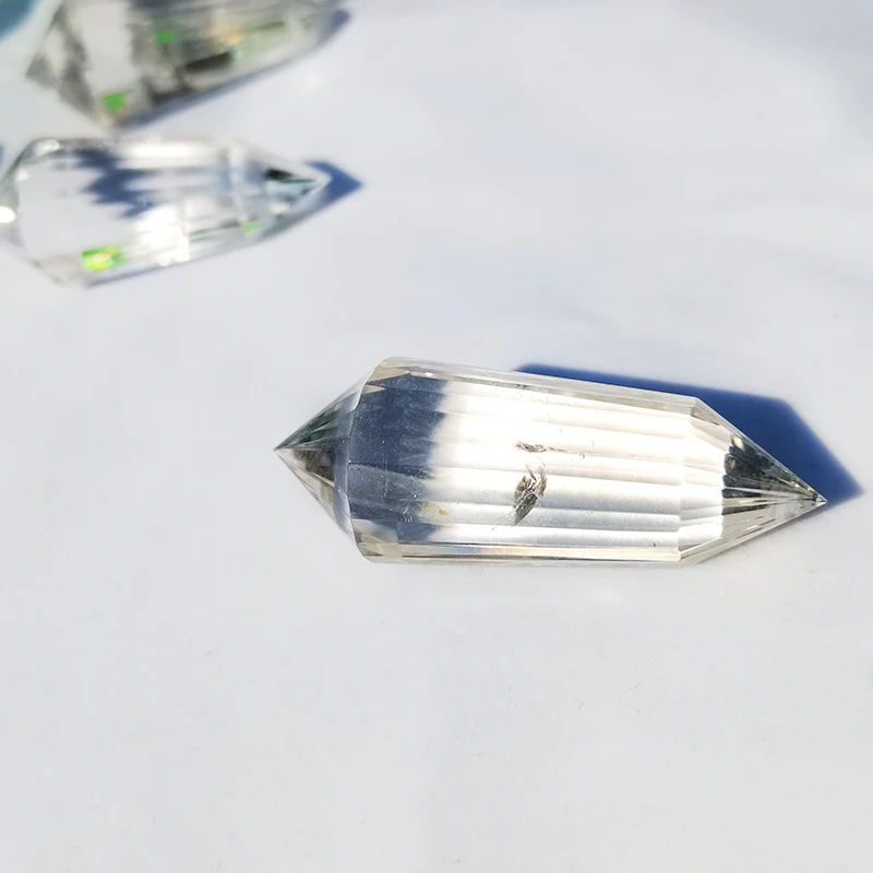 Wholesale Small Size 24 facets vogel Crystals healing crystals 24 sides clear Crystal Double Terminate Point for meditation