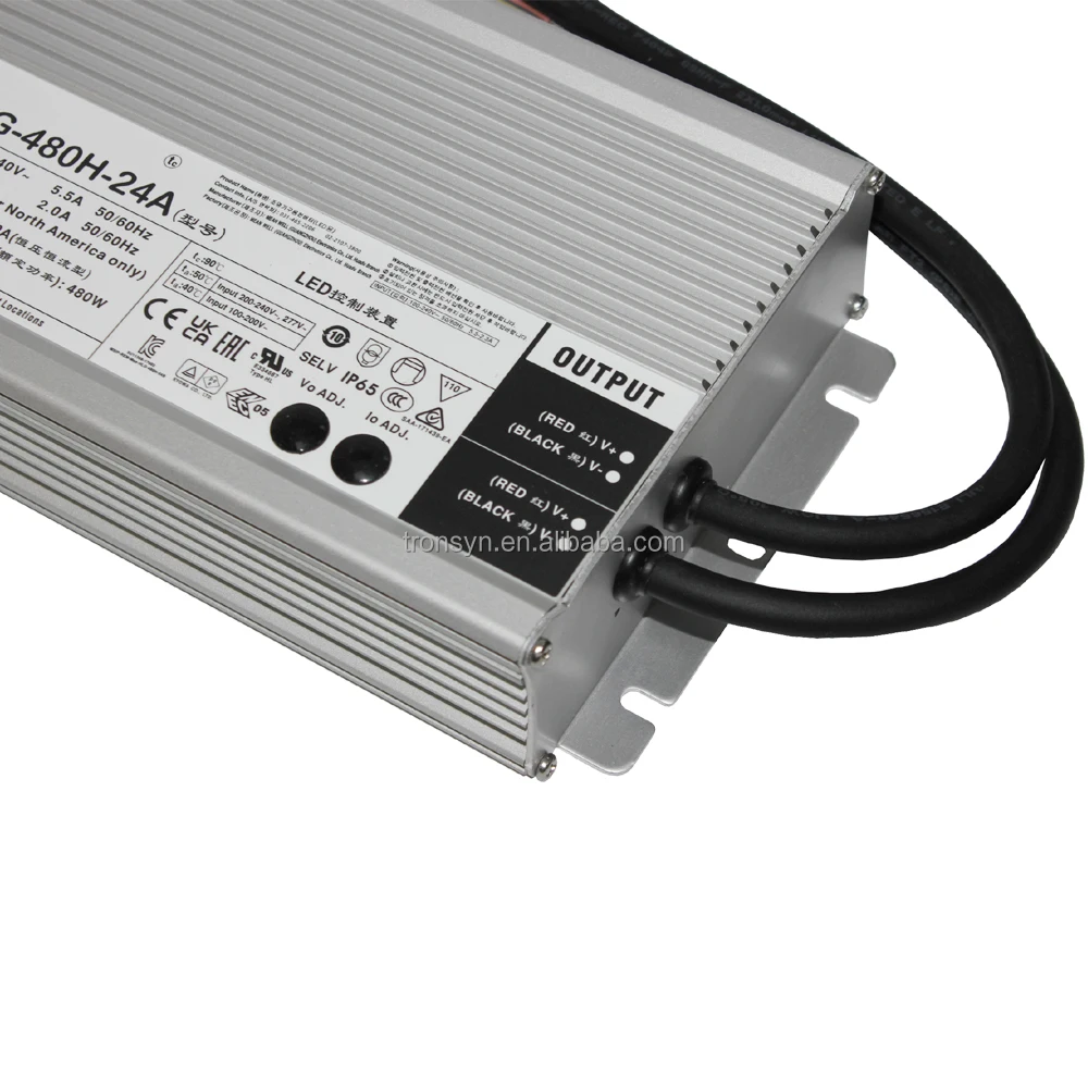 Meanwell HLG-480H-24A 480 Вт постоянное напряжение постоянный ток Светодиодный драйвер Водонепроницаемый IP65 IP67 Открытый Средний источник питания