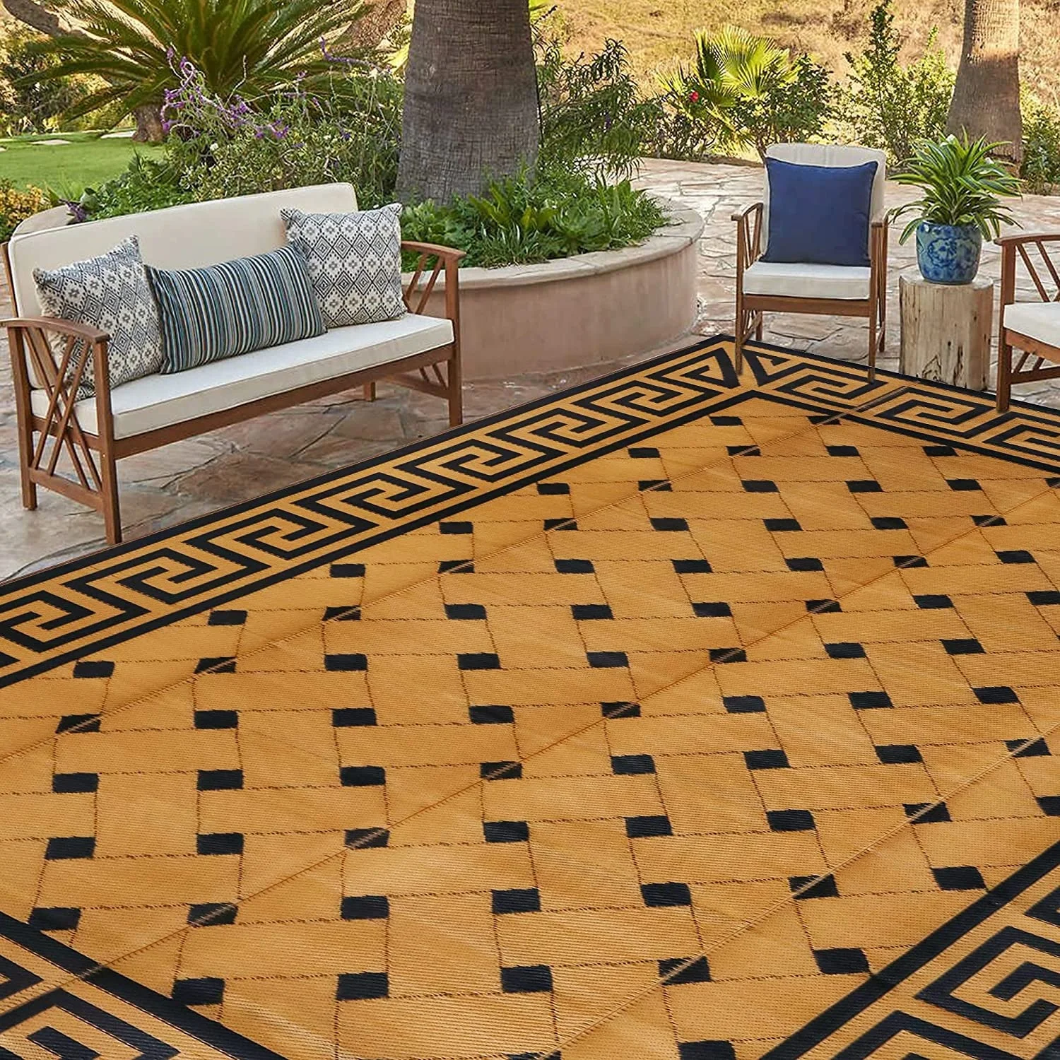 Outdoor Use Rug and Carpets Modern Design Outdoor Rectangle Geometric Customized Color