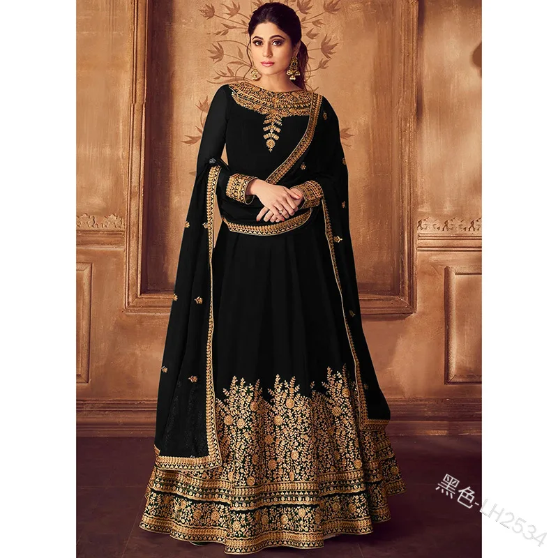 Anarkali suit with heavy embroidery and stone work / wedding dress / traditional dress stone work dresses in india