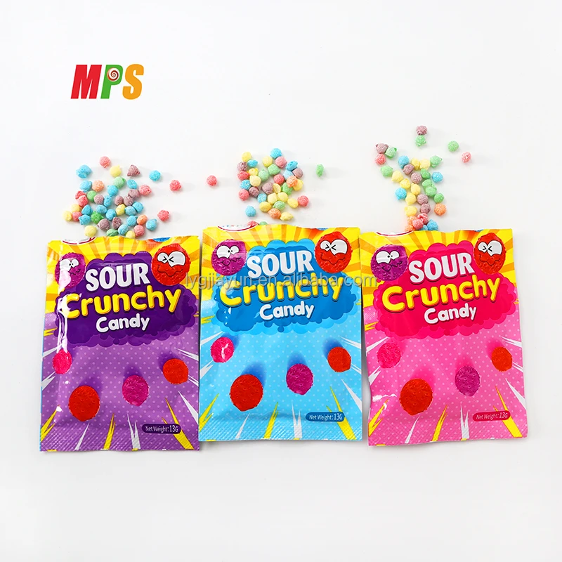 Wholesale Custom Halal Mini Sweet Sour Crunchy Chewy Candy Mix Fruit Flavor Candy