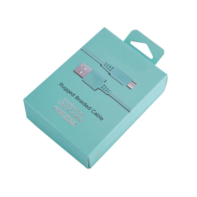 Charge-Sync Usb Cable Paper Box Custom Usb Cable Packaging Box Usb Cable White Paper Box Packaging