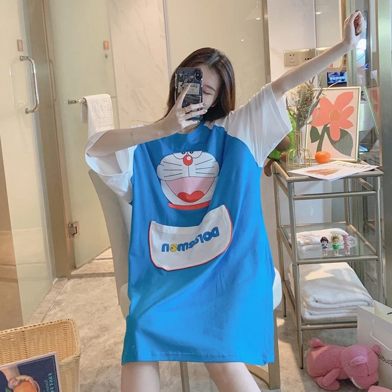 
Girls Cartoon Pajamas Summer Short Onesie Designer Print Women Cotton Sleewpwear pyjamas plue size dressing gown 
