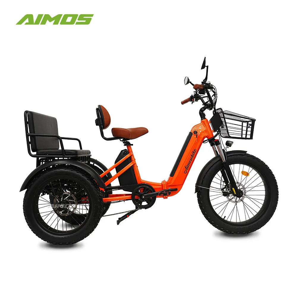 Aimos 750w 1000w powerful Rear motor electric tricycle 3 wheels folding e trike cargo bike fat tire electric trike