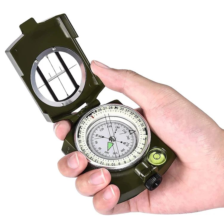 Multifunctional Orienteering Lensatic Waterproof Shakeproof Inclinometer Compass For Sighting Hiking Survival