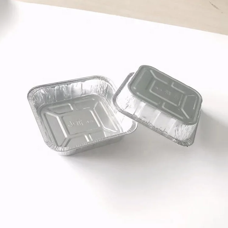 11.8oz Square 14*13*3 cm Takeaway 350ml Aluminium Foil Container with Dome Lid