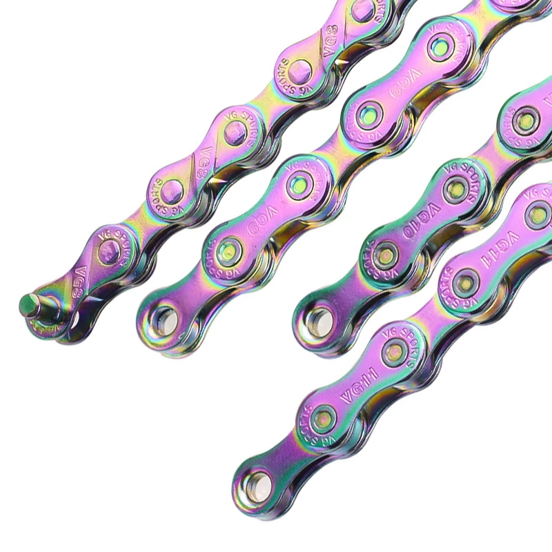 116 Links 8 9 10 11 Speed Bicycle Chain MTB Bike Electroplated Colorful /Silver Chain Road Bike Chains Part