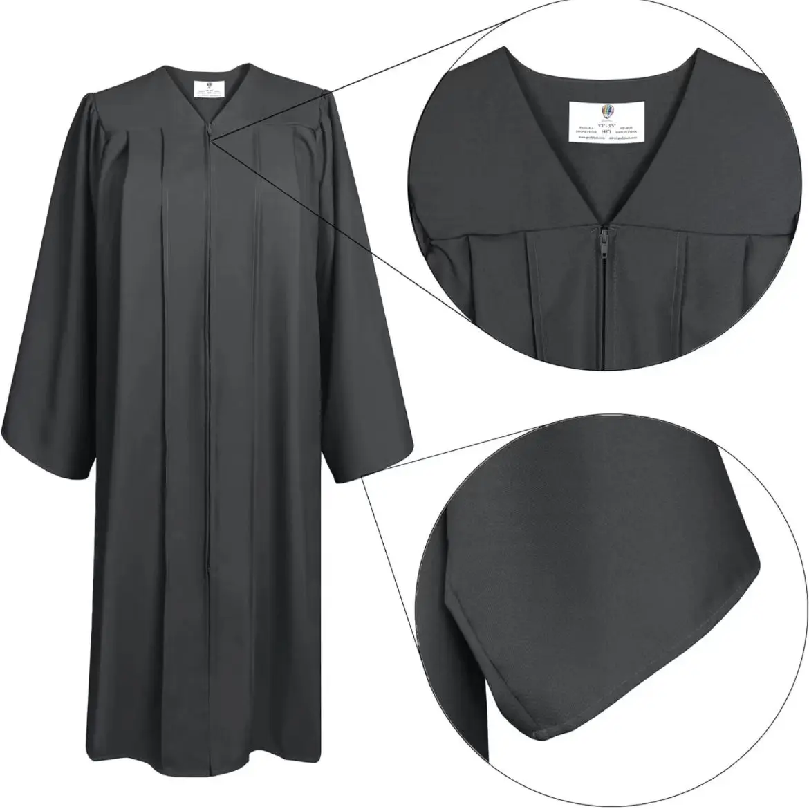 Adults Graduation Robes Black Color Graduation Gowns For University With Good Price