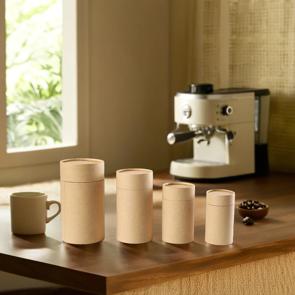 AT PACK 8Oz Coffee Tube Packaging Matte Surface Eco-Friendly with Recycled Materials Coffee Packaging Paper Tube