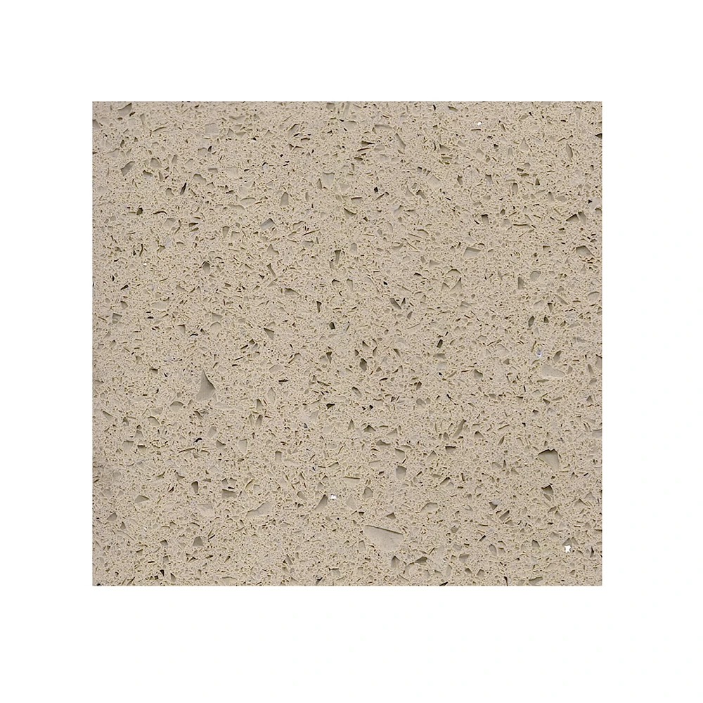 Beige Mirror Artificial Galaxy quartz stone slab Wholesale Price suitable for countertops vanity tops and others