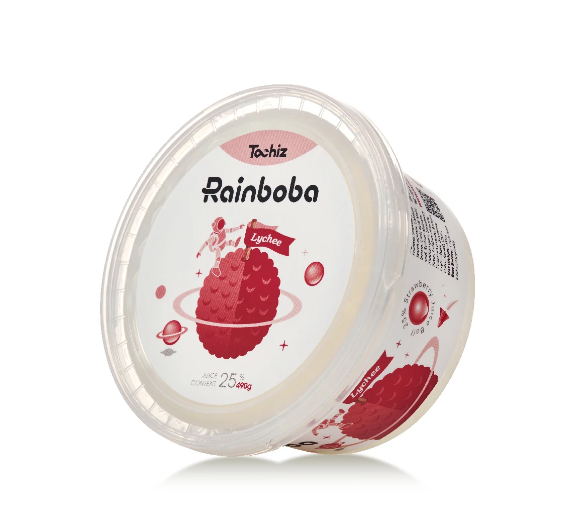 Taiwan Brand Wholesale Fruit Lychee Flavor Konjac Popping Boba Fruit Juice Balls 490G