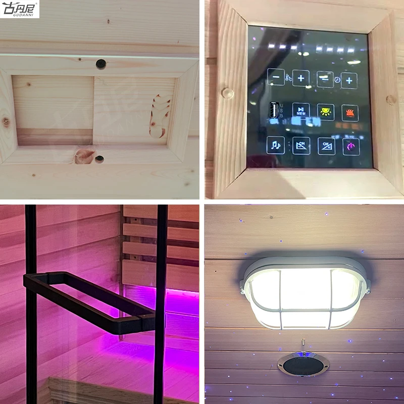 Dry stone stove steam white spruce wood sauna room