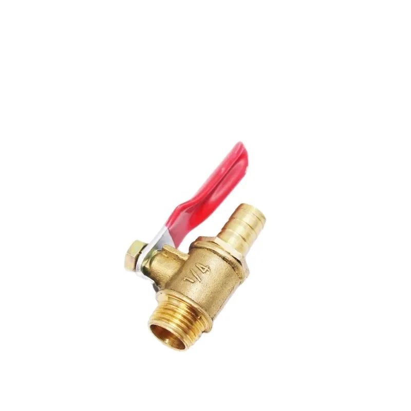 Mini Ball Valve with 1/4 Brass Pagoda Red Handle Small Ball Valve for Water Pneumatic & Manual Power Made in China OEM Supported
