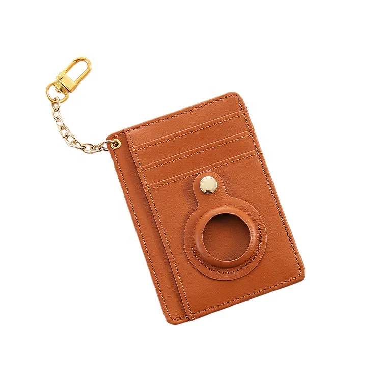 Leather Key Card Holder Wallet with Bluetooth Wireless Electronic Remote Tracking Tag Device Case