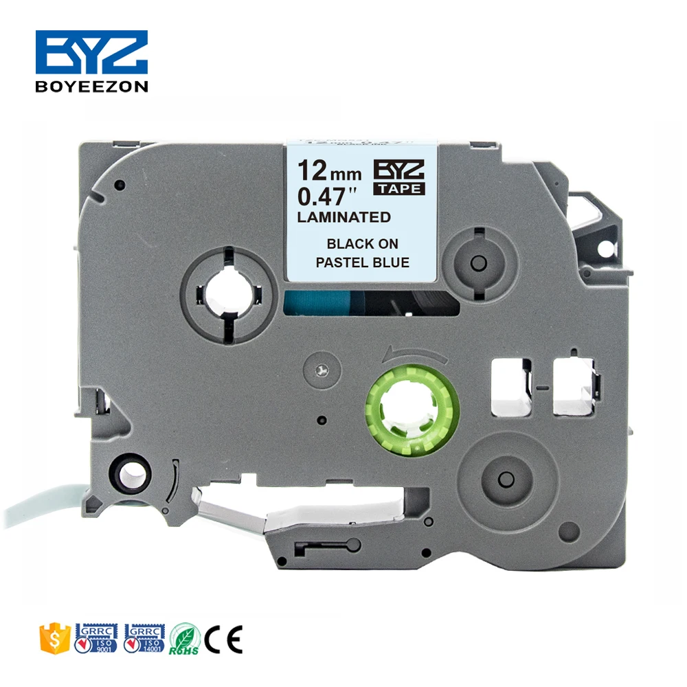 tze MQ531 Black on Pastel Blue label tape 12mm Tze -MQ531 tz MQ531 Compatible Brother label cartridge