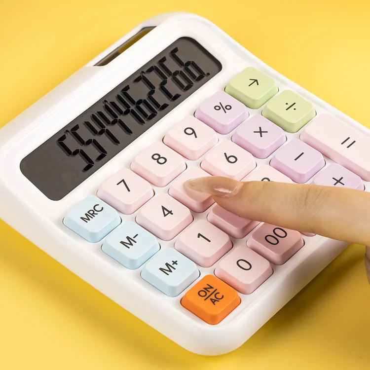 White wholesale mechanical keyboard office Battery  desktop 12 digits Electronic Calculator office calculator