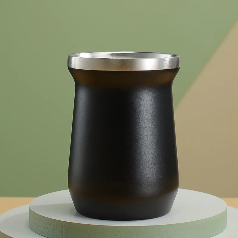 Double-wall Stainless Steel Coffee Tea Cup Yerba Mate Tea Cup And Bombilla Set