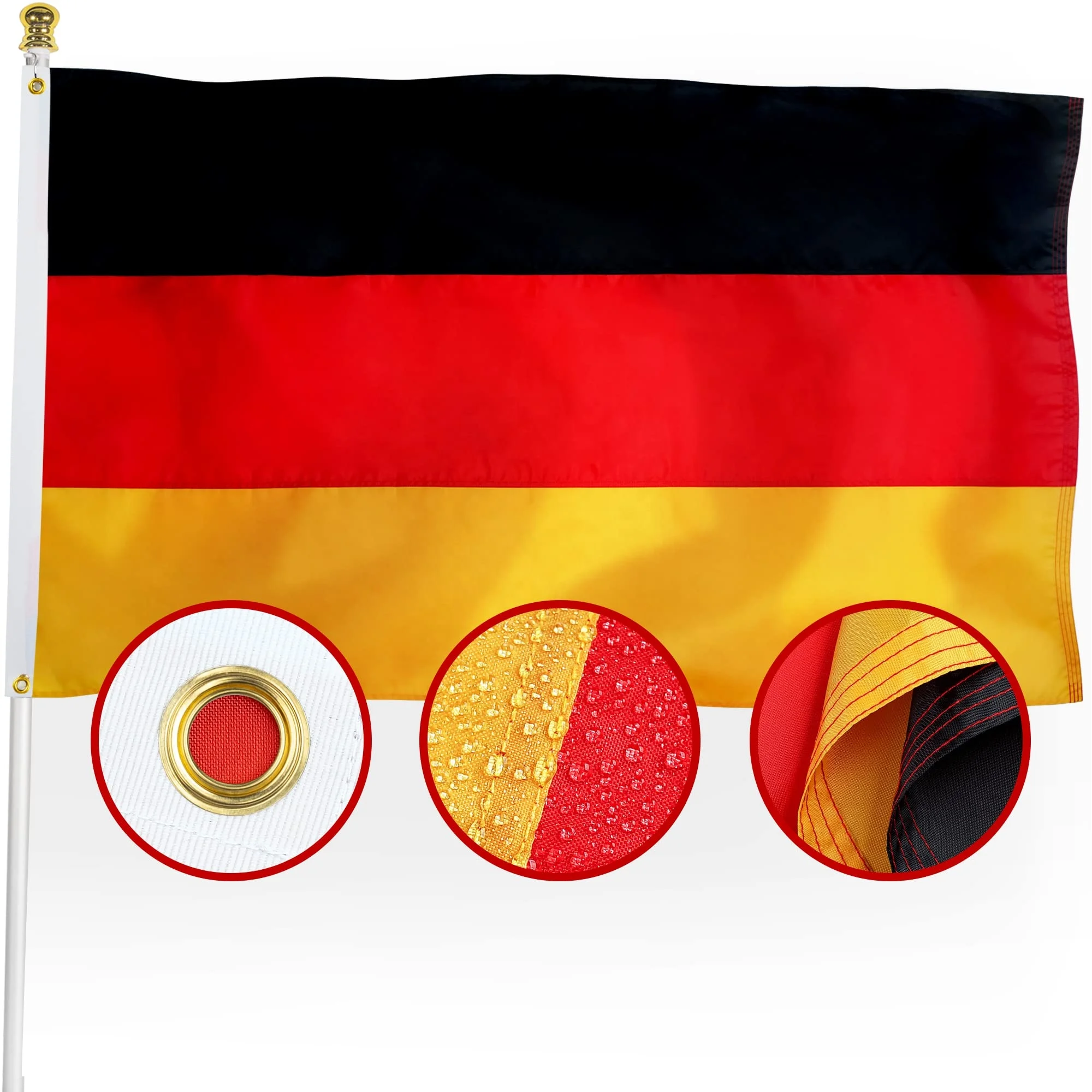 Free Sample 100d Polyester Advertising Flag Banner Logo National Country Sublimation Personalized Germany Flag For Promotion