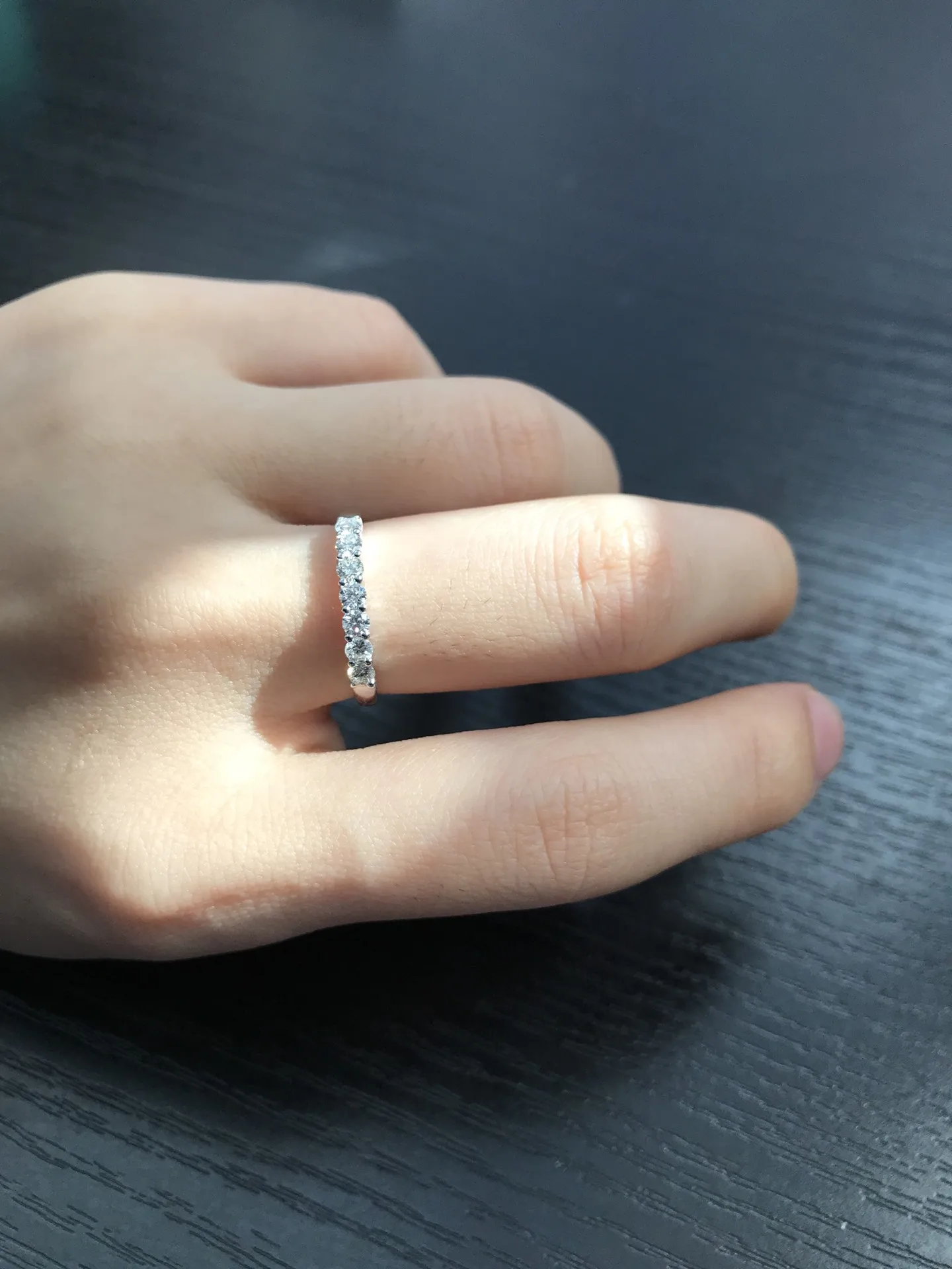 2.4g 0.7ct Natural Real Diamond Pure 18K White Gold Ladies Rings for Women Weddings Engagement Stack Band Ring Fine Jewelry Gift