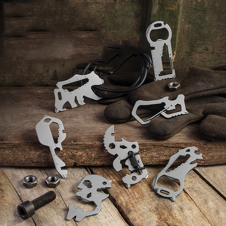 18 в 1 многофункциональные Брелоки для ключей маленькие инструменты для повседневного использования карточка для выживания карманный инструмент для отвертки гаечный ключ открывалка для бутылок