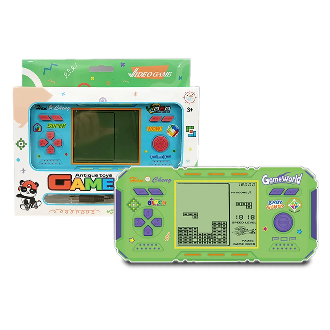 KUNYANG electronic player retro kids classical games mini game console handheld console classic brick game toy