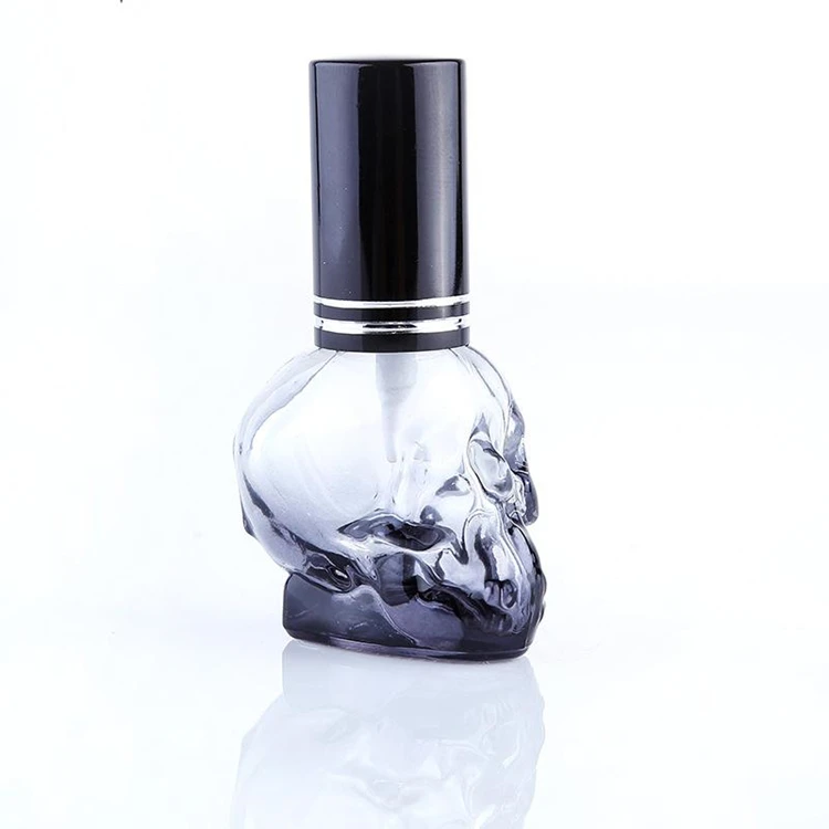 skull perfume bottle glass oil empty bottle gold perfume glass bottle 8ml