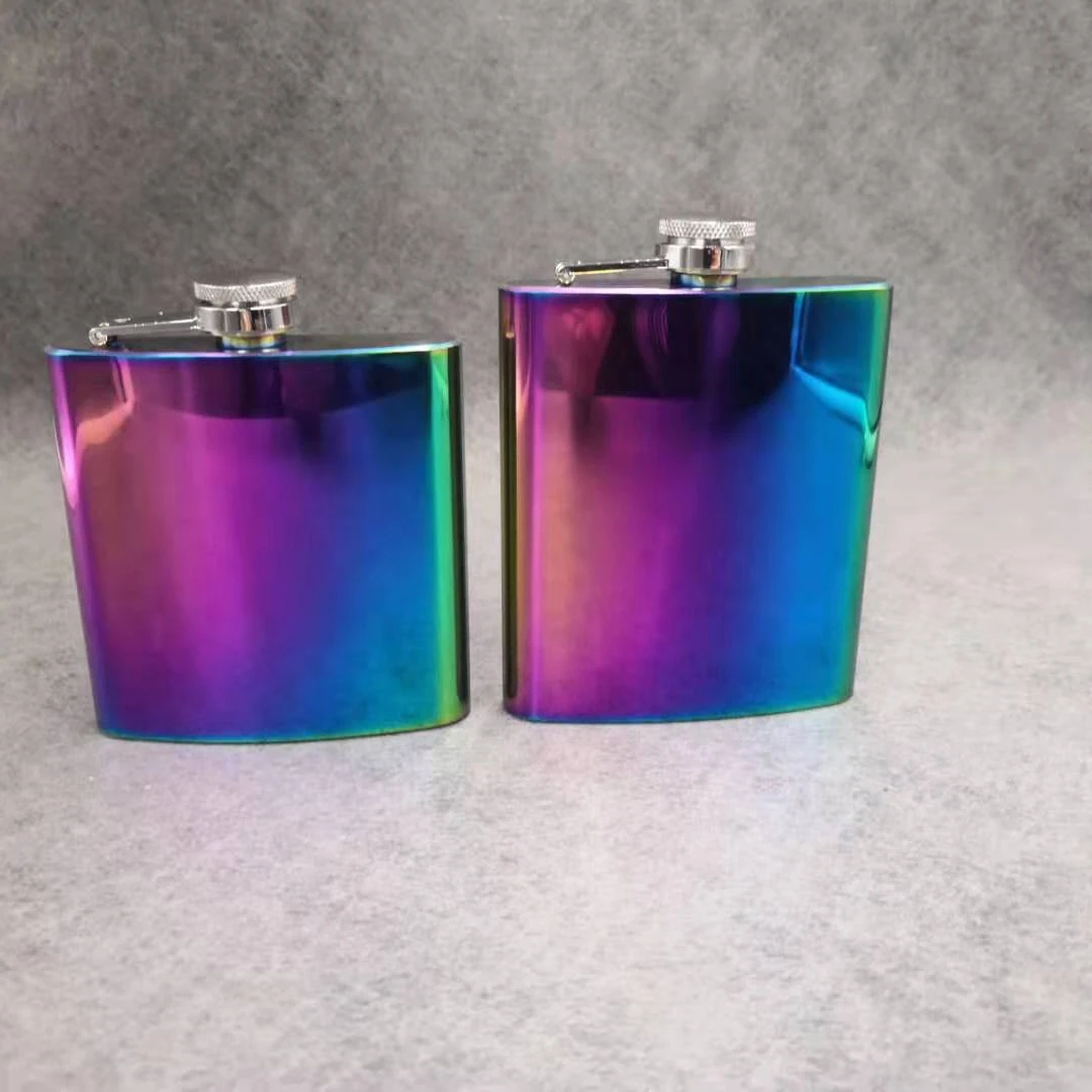 
304 stainless steel matt black 6oz hip flask 
