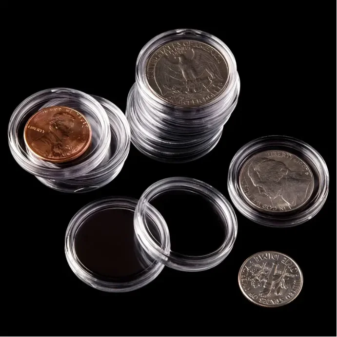 Custom Plastic 40/45/50/55/60/70/80mm Coin Capsules Display Case Coin Holder Commemorative Coin Collection Box Storage Medal Box